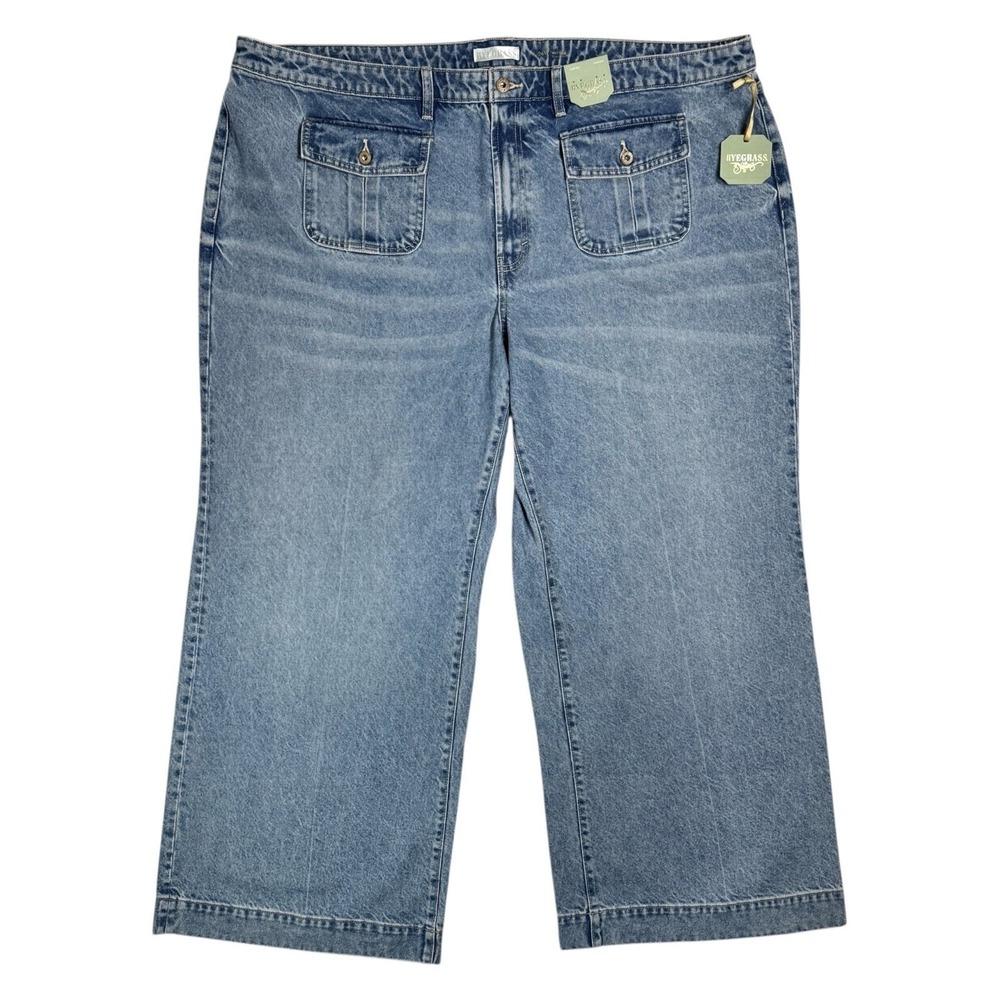 NWT Ryegrass High Rise Wide Leg Jeans Plus Size 26W 26 Denim Palazzo Stretch